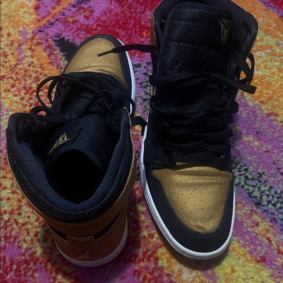 Nike Black and Gold Jordan “Mellos” , lightly worn no scuffs nor scratches. main image 4
